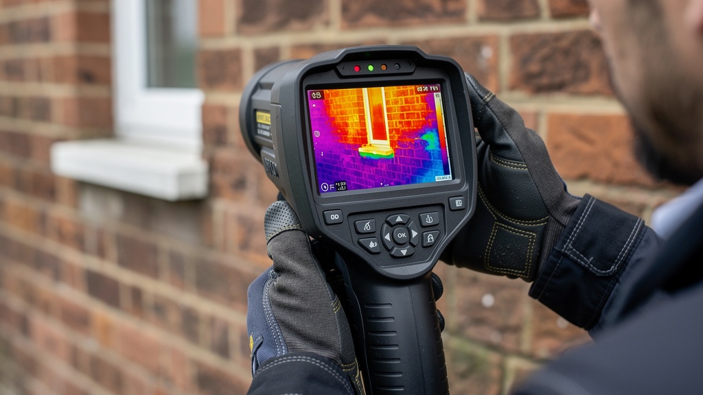Thermal imaging camera used during a Level 3 building survey in Nottingham